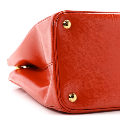 Prada Saffiano Vernice Medium Galleria Double Zip Tote Arancio 9 of 10