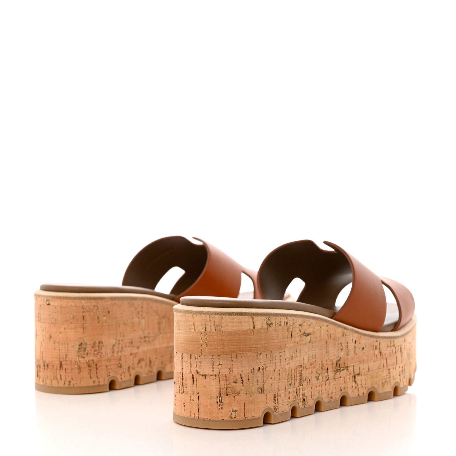 Hermes Calfskin Cork Eze 30 Sandals 38 Marron Glaise 4 of 9