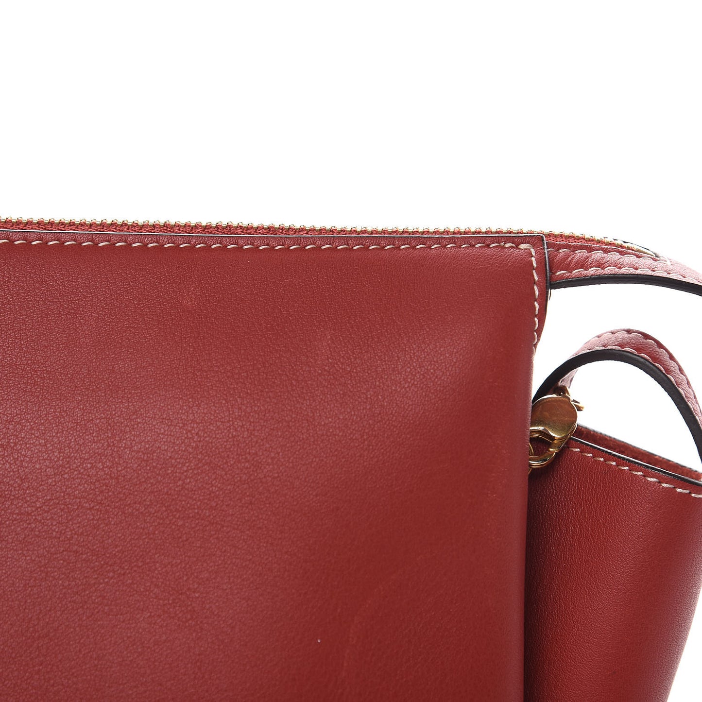 Supple Natural Calfskin Tri-Fold Clutch Red