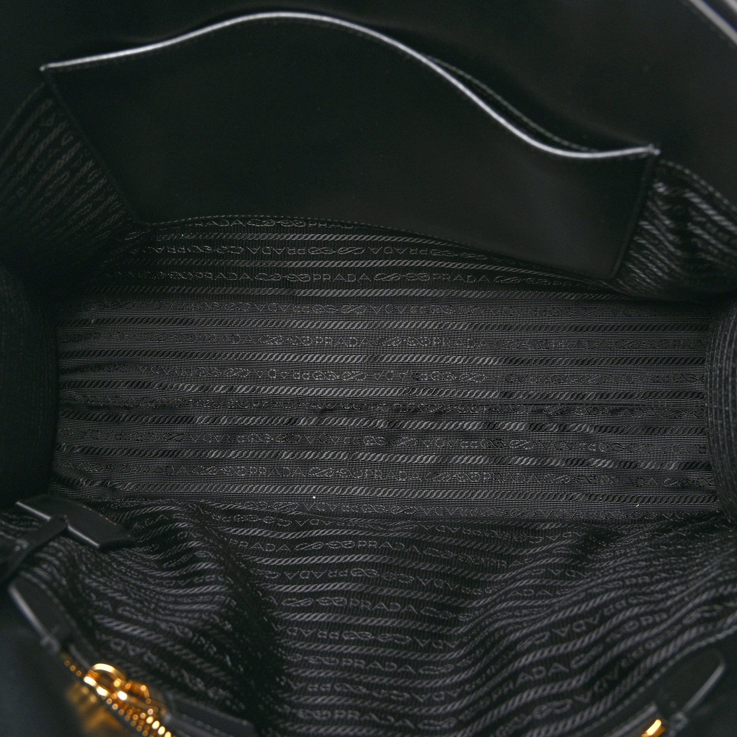 Prada Soft Calfskin Triangolo Symbole Embossed Medium Tote Black 5 of 9