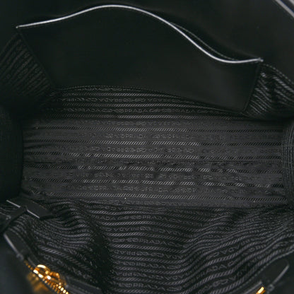 Prada Soft Calfskin Triangolo Symbole Embossed Medium Tote Black 5 of 9