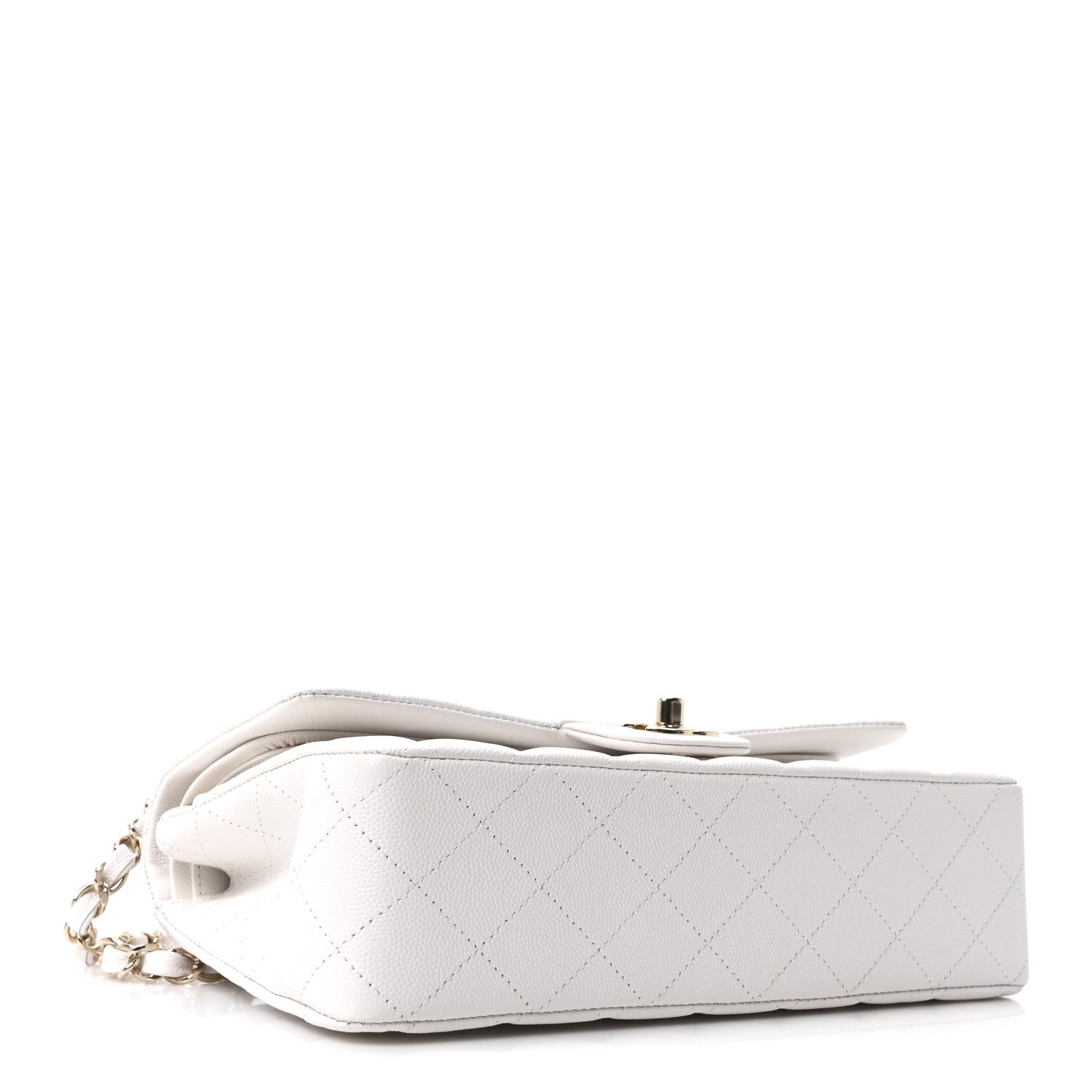 Chanel Caviar Quilted Medium Double Flap White 4 of 11