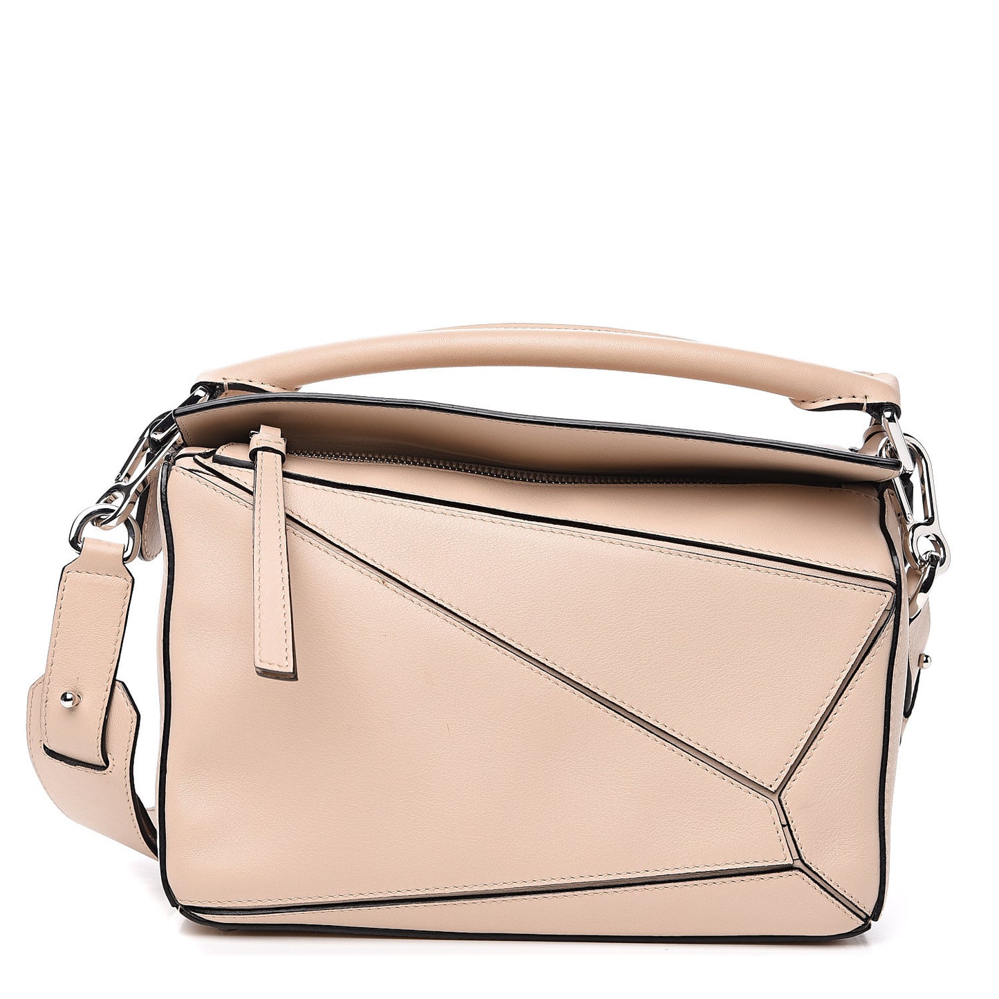 Calfskin Small Puzzle Bag Light Oat