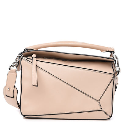 Loewe Calfskin Small Puzzle Bag Light Oat 1 of 12