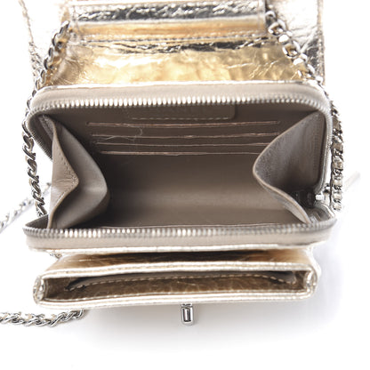 Chanel Crackled Aged Calfskin Mini Crossbody Flap Gold 5 of 11