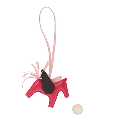 Hermes Milo Lambskin Grigri Rodeo Pegase Horse Bag Charm PM Framboise Rose Sakura Rouge Sellier 2 of 5