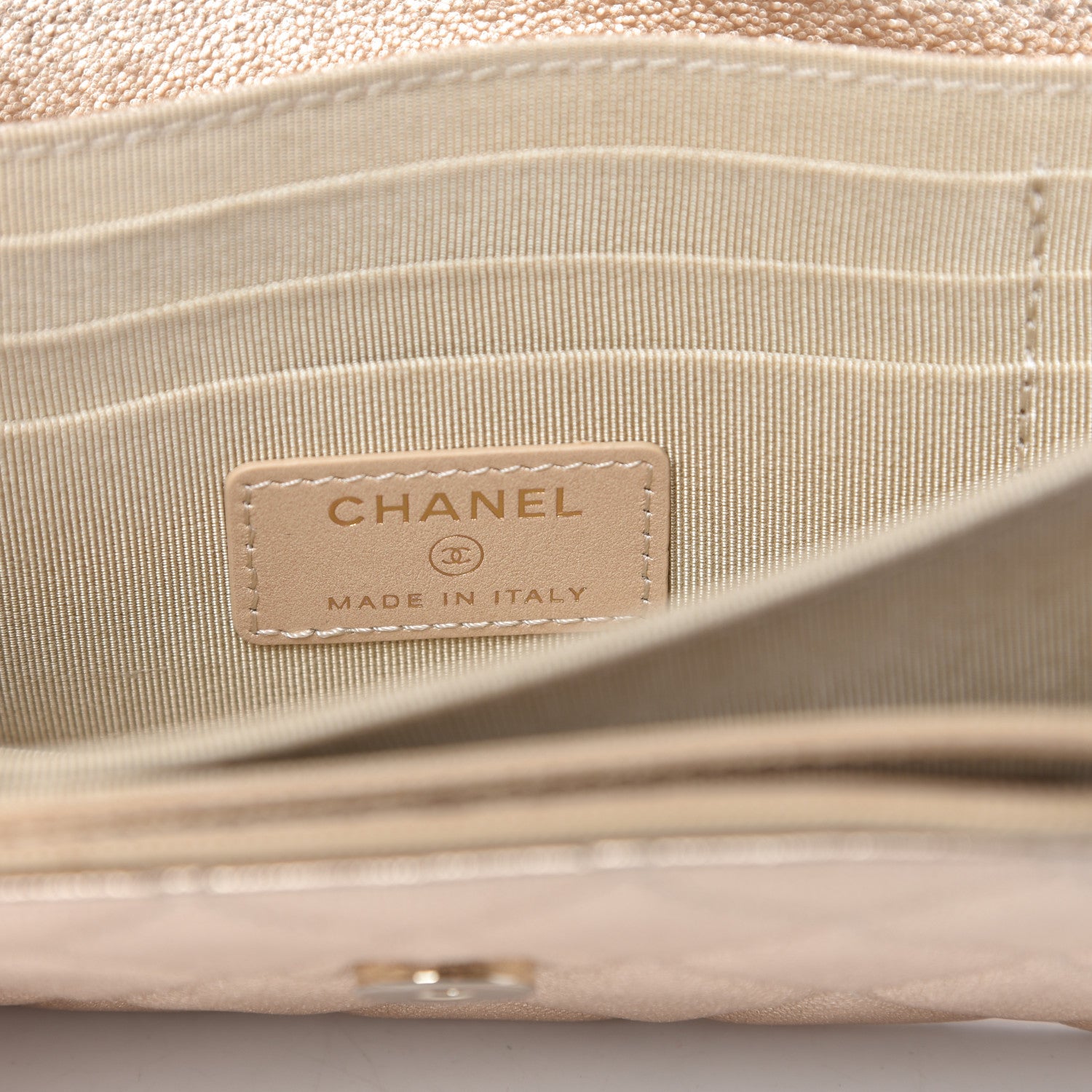 Chanel Metallic Lambskin Quilted Mini Wallet On Chain WOC Gold 8 of 10