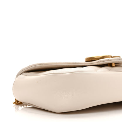 Gucci Calfskin Matelasse Super Mini GG Marmont Shoulder Bag White 8 of 10