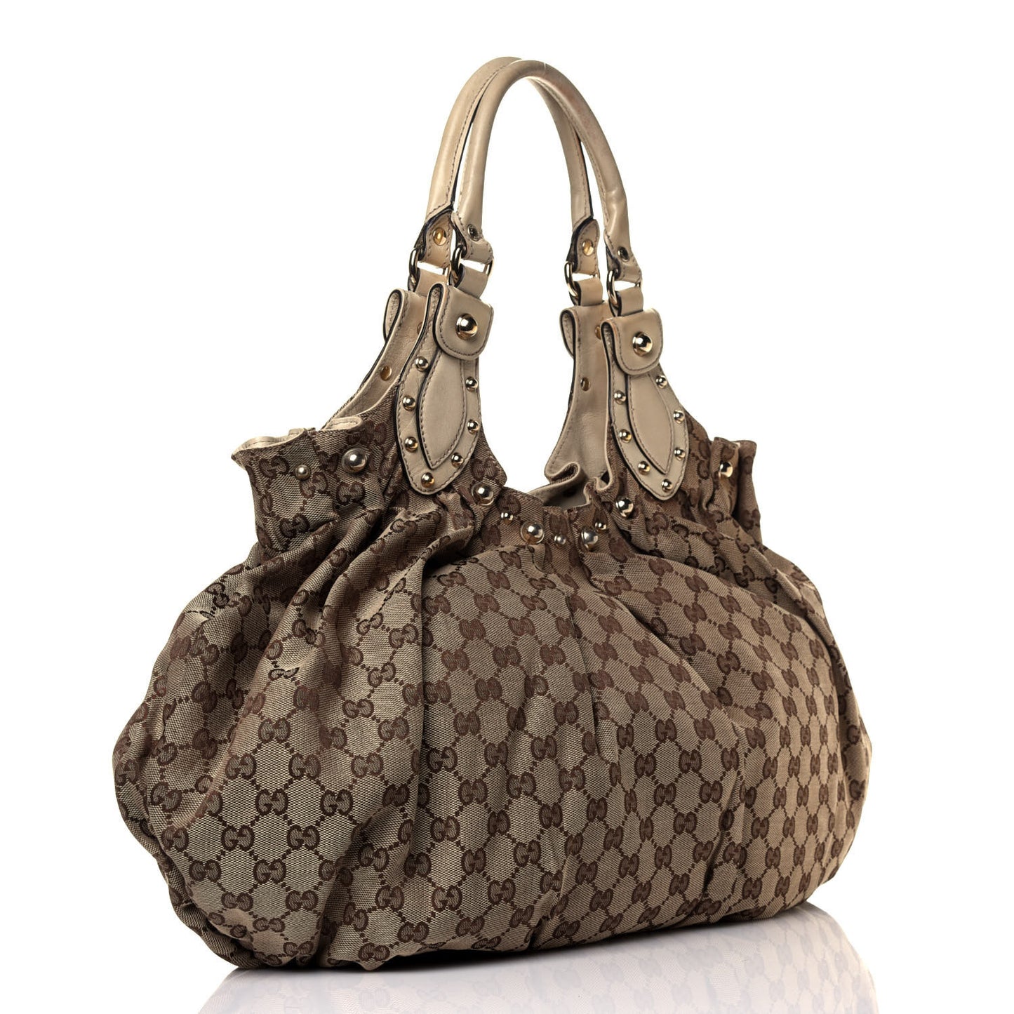 Monogram Studded Pelham Tote Off White