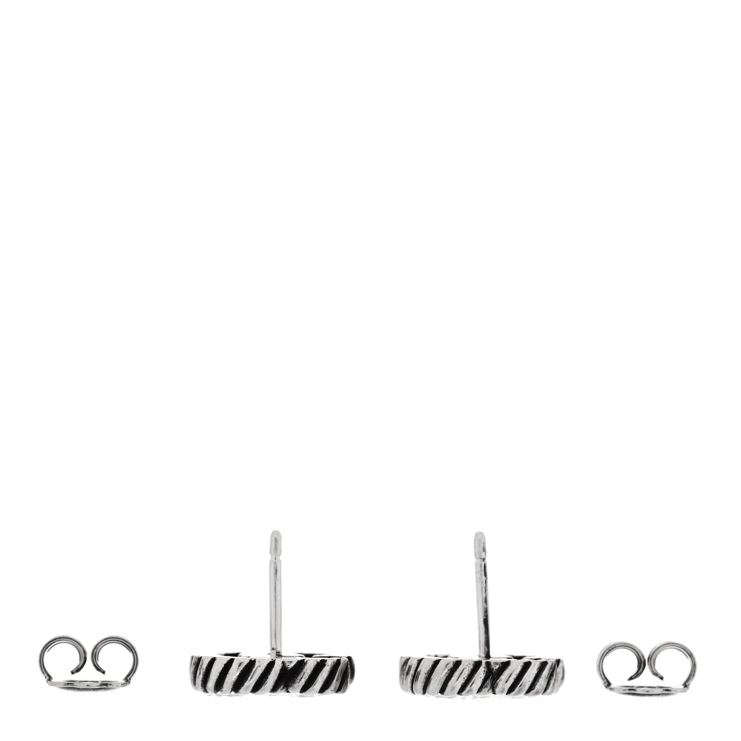 Gucci Sterling Silver Torchon Double G Earrings 3 of 5