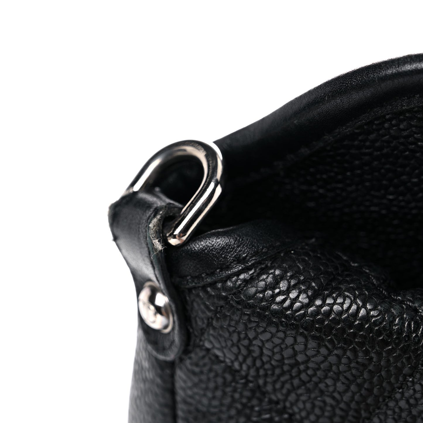 Caviar Quilted French Riviera Shouler Bag Black