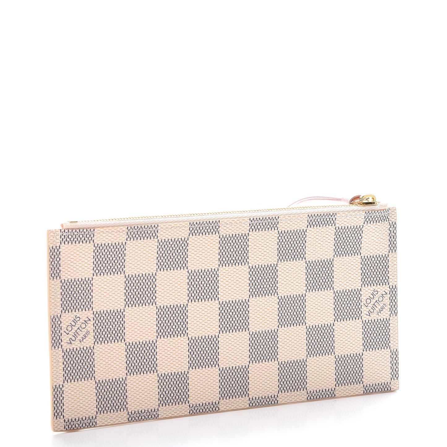 Damier Azur Felicie Chain Wallet Zippered Insert Rose Ballerine