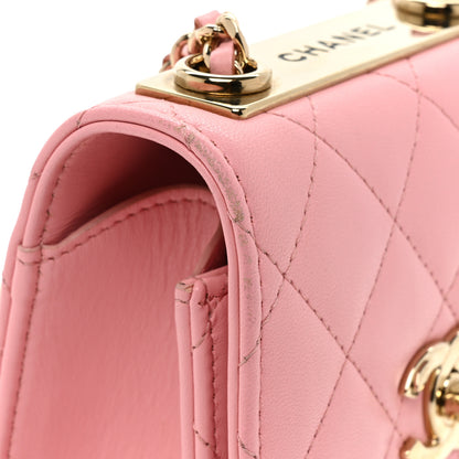 Chanel Lambskin Quilted Mini Trendy CC Clutch With Chain Pink 16 of 18