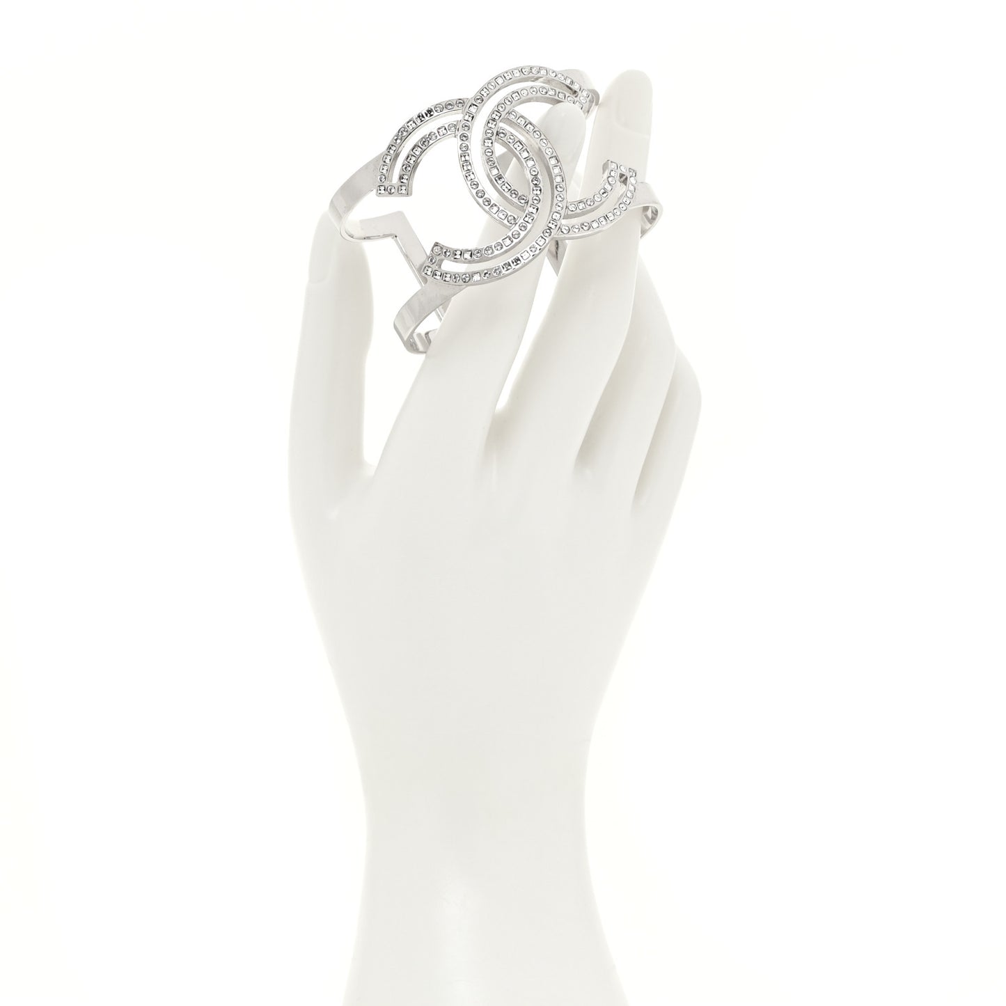 Metal Crystal CC Cuff Silver