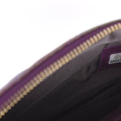 Chanel Iridescent Lambskin Quilted Small Cosmetic Case Purple 7 of 9