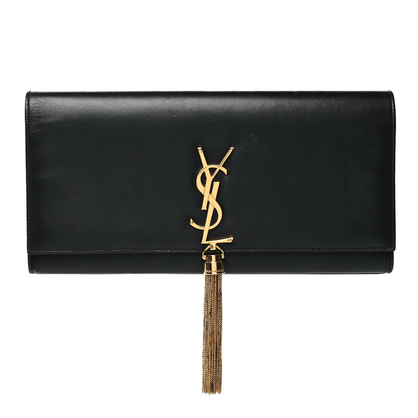 Calfskin Classic Monogram Tassel Clutch Black