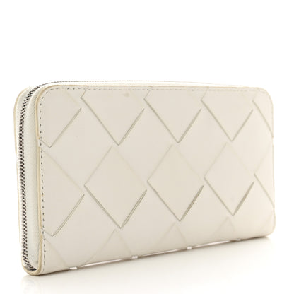 Bottega Veneta Nappa Maxi Intrecciato Zip Around Wallet White 3 of 9