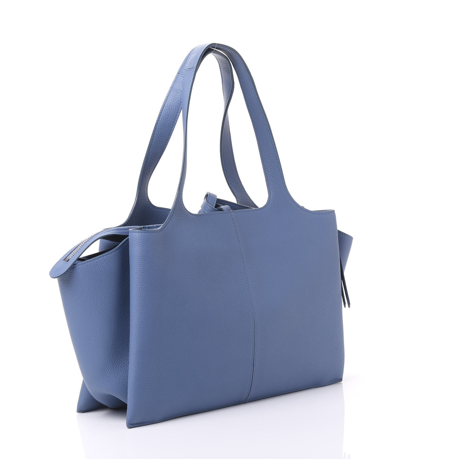 Celine Baby Grained Calfskin Medium Tri-Fold Bag Medium Blue 2 of 8