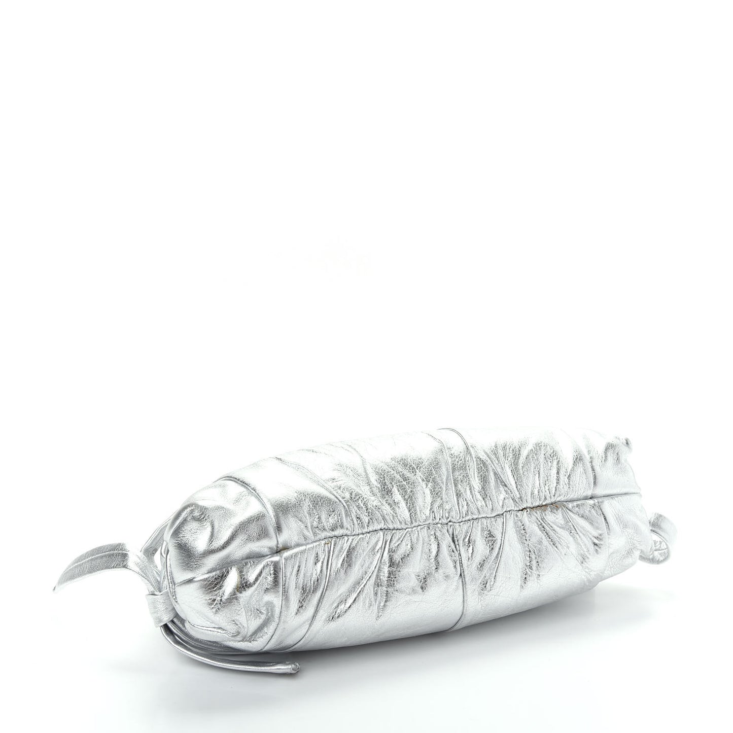 Metallic Calfskin Hysteria Clutch Silver