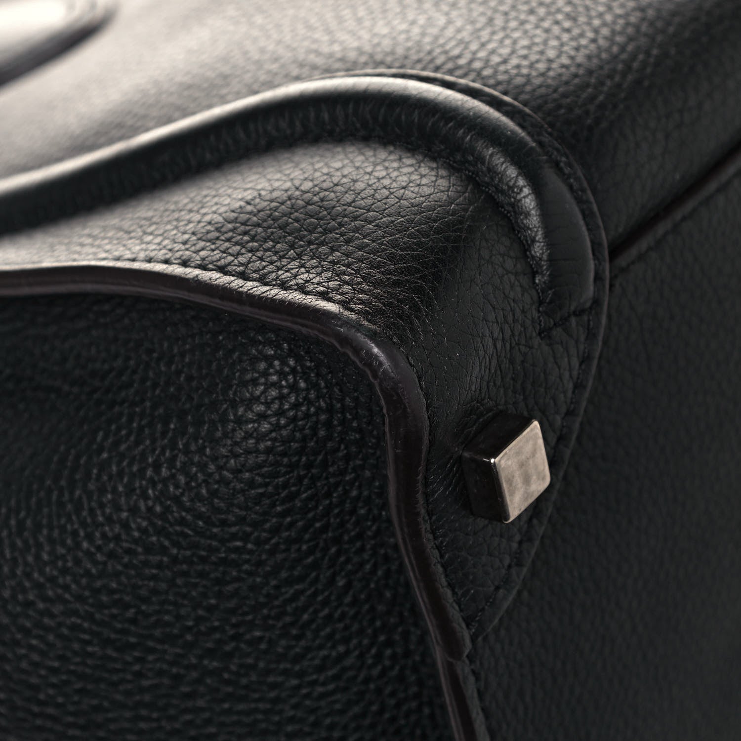 Celine Drummed Calfskin Shoulder Luggage Black 7 of 13