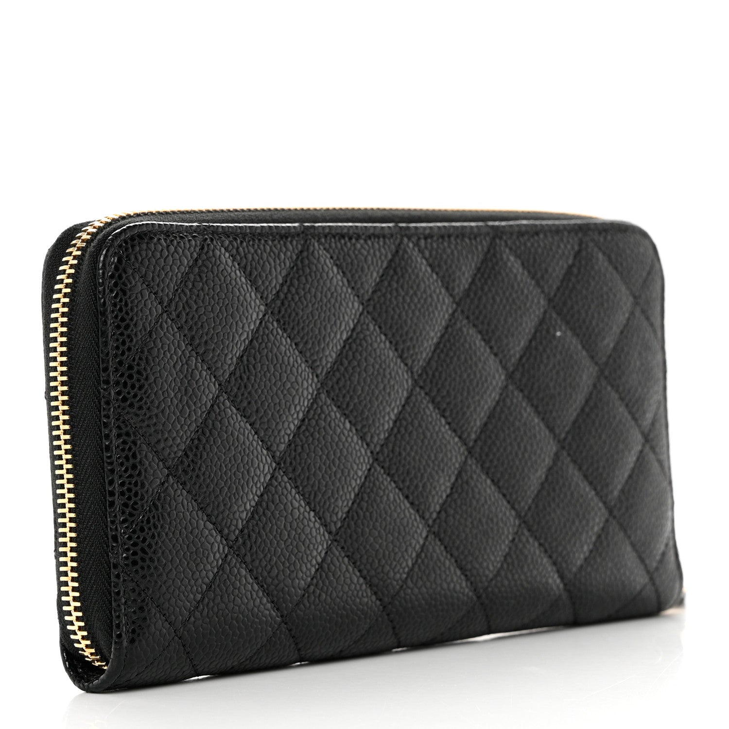 Chanel Caviar Quilted Large Gusset Zip Around Wallet Black 3 of 9