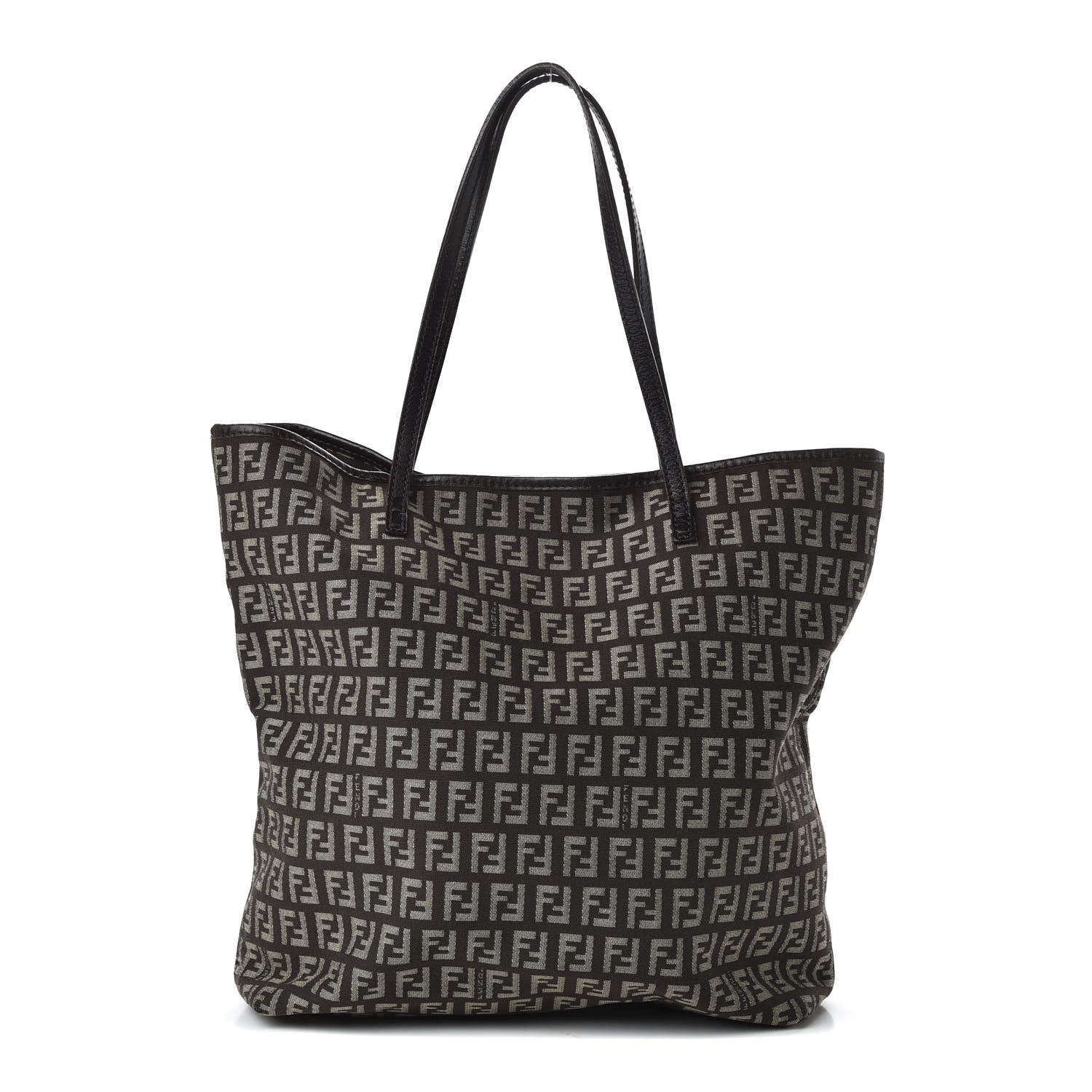 Fendi Zucchino Vitello Shopping Tote Testa di Moro Beige 1 of 8