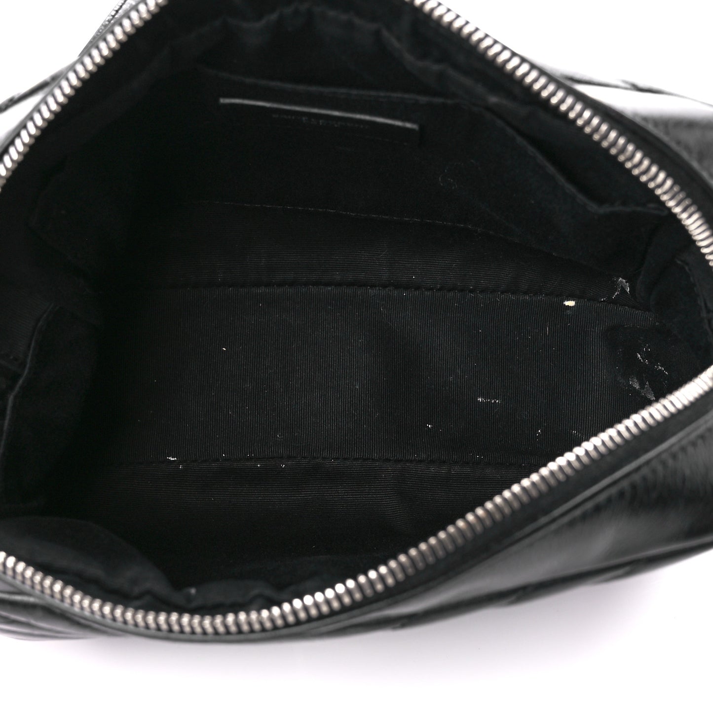 Cracked Shiny Calfskin Matelasse Monogram Lou Camera Bag Black