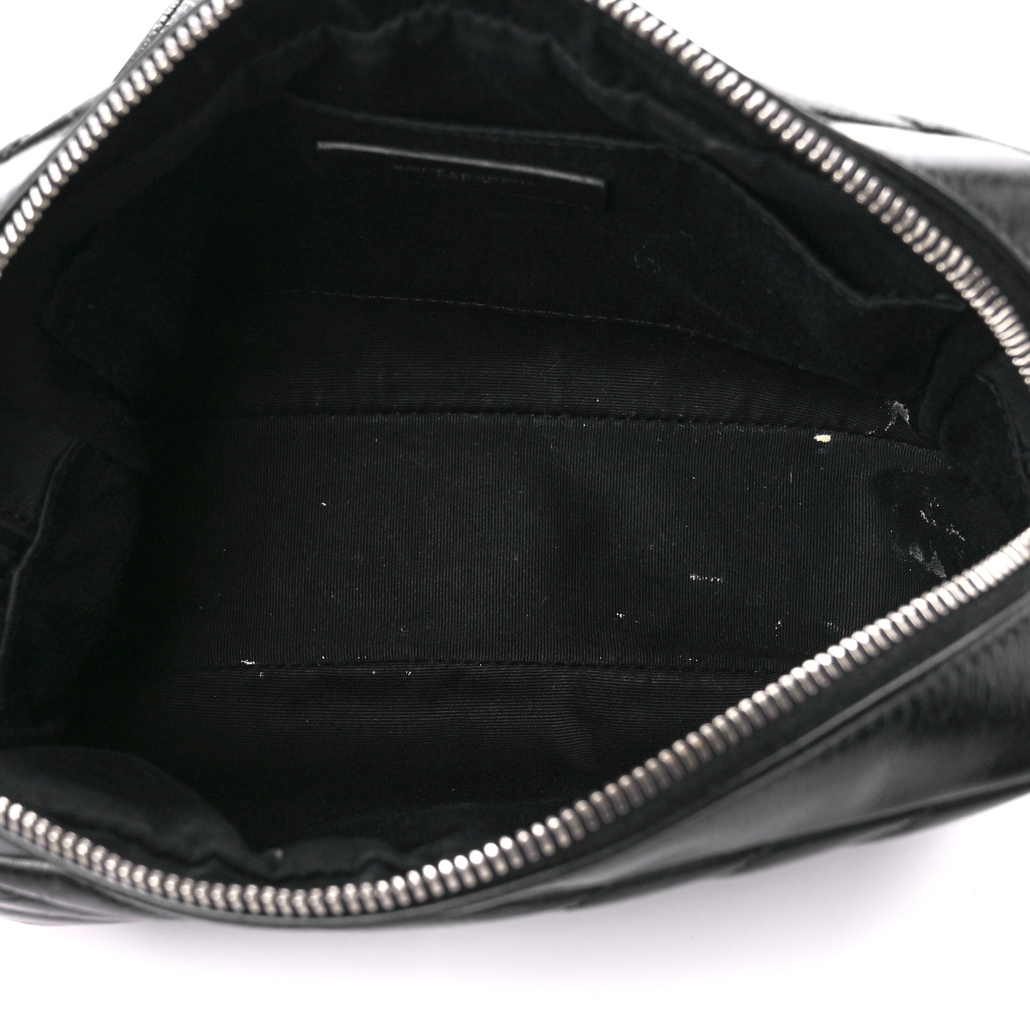 Saint Laurent Cracked Shiny Calfskin Matelasse Monogram Lou Camera Bag Black 5 of 13