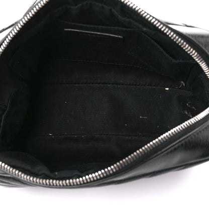 Saint Laurent Cracked Shiny Calfskin Matelasse Monogram Lou Camera Bag Black 5 of 13