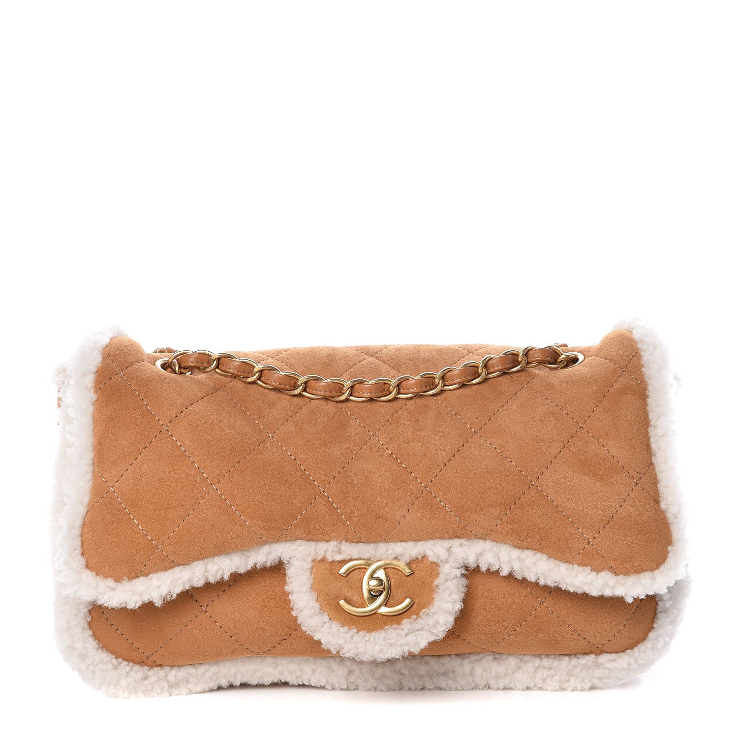 Chanel Shearling Lambskin Quilted Coco Neige Single Flap Beige 1 of 9