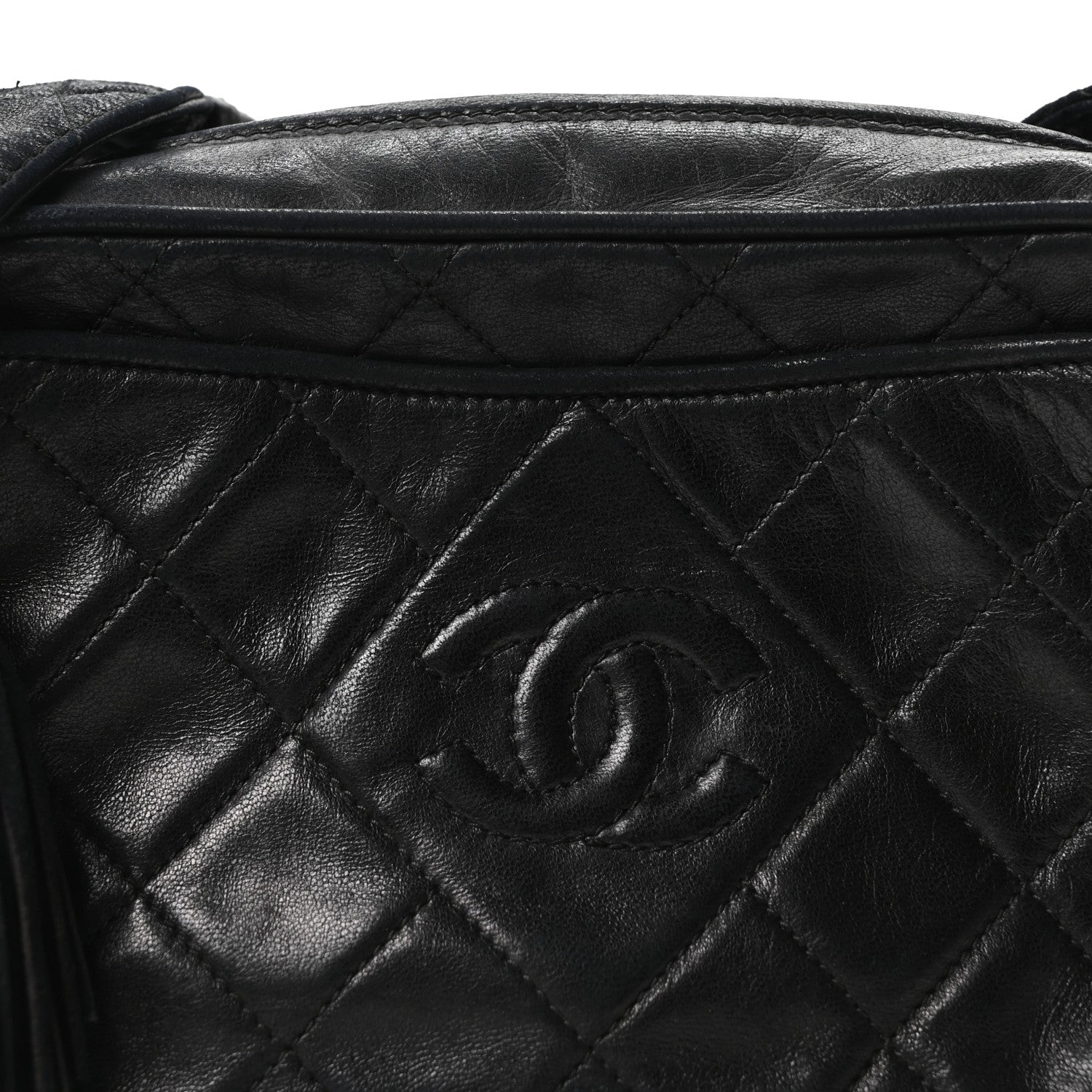 Chanel Lambskin Quilted Tassel Camera Case Black 8 of 10