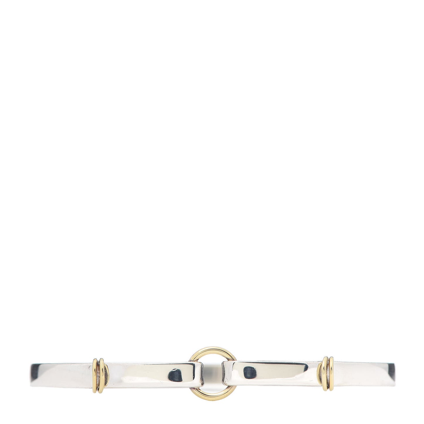 Sterling Silver 18K Yellow Gold Hook Bangle Bracelet