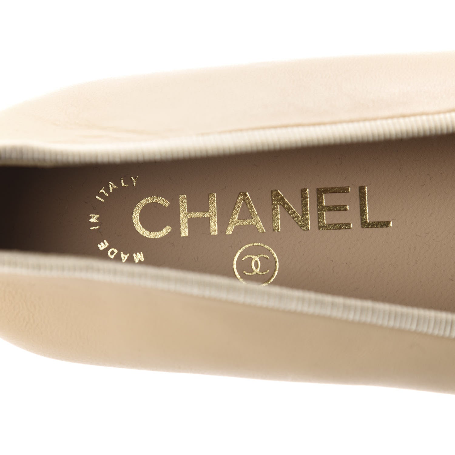 Chanel Lambskin Cap Toe CC Ballerina Flats 41 Beige Black 7 of 11