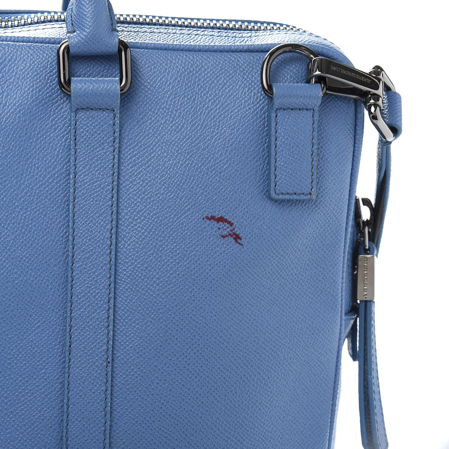 Burberry Grainy Calfskin Small Newberg Briefcase Blue 12 of 14