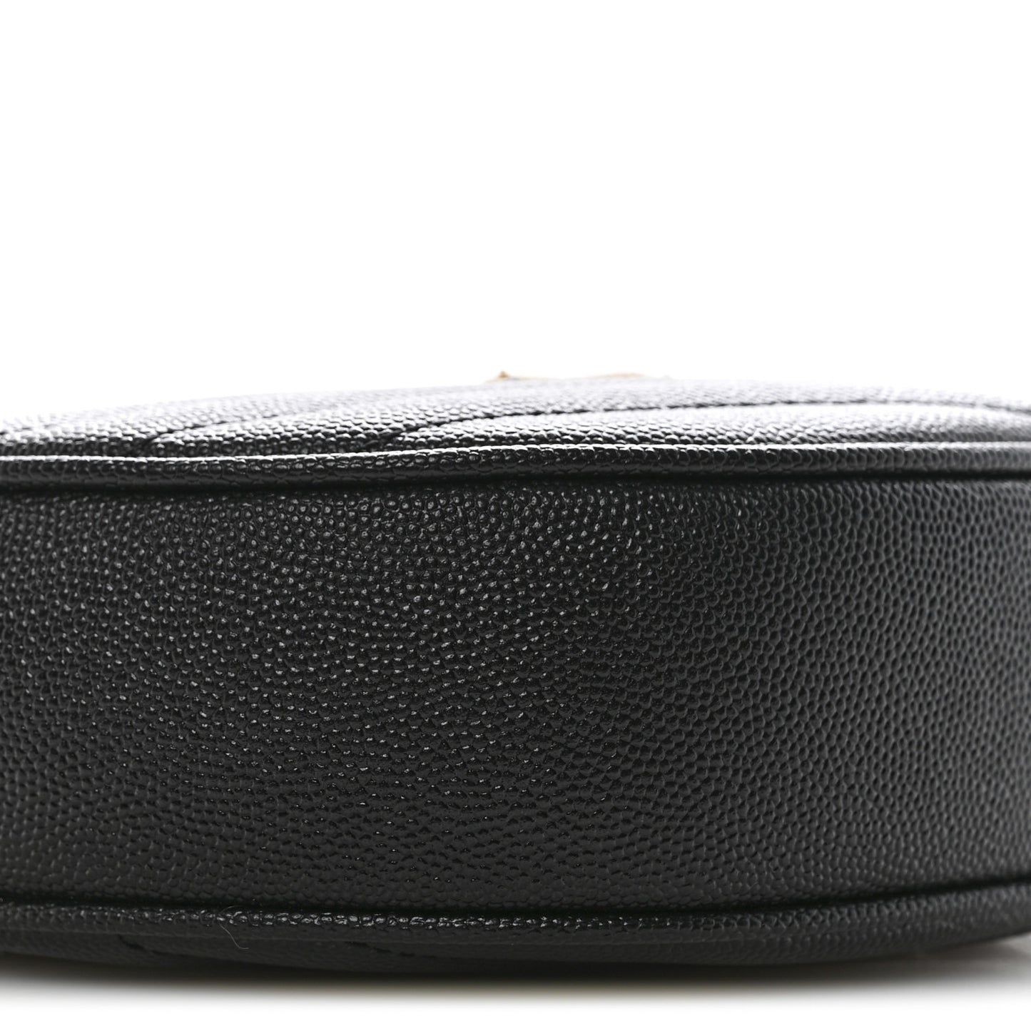 Grain De Poudre Matelasse Chevron Quilted Round Vinyle Camera Bag Black