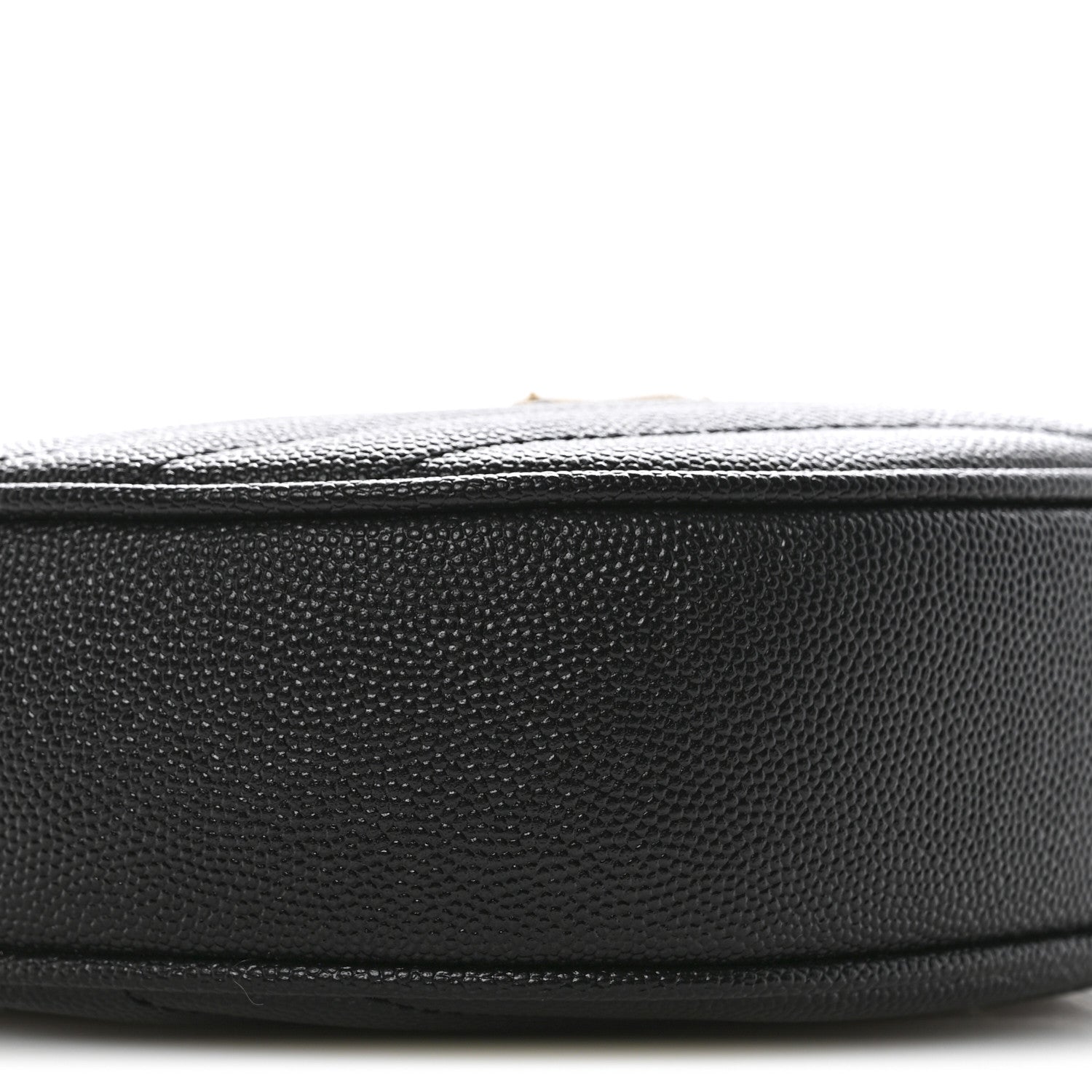Saint Laurent Grain De Poudre Matelasse Chevron Quilted Round Vinyle Camera Bag Black 8 of 11