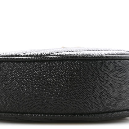 Saint Laurent Grain De Poudre Matelasse Chevron Quilted Round Vinyle Camera Bag Black 8 of 11
