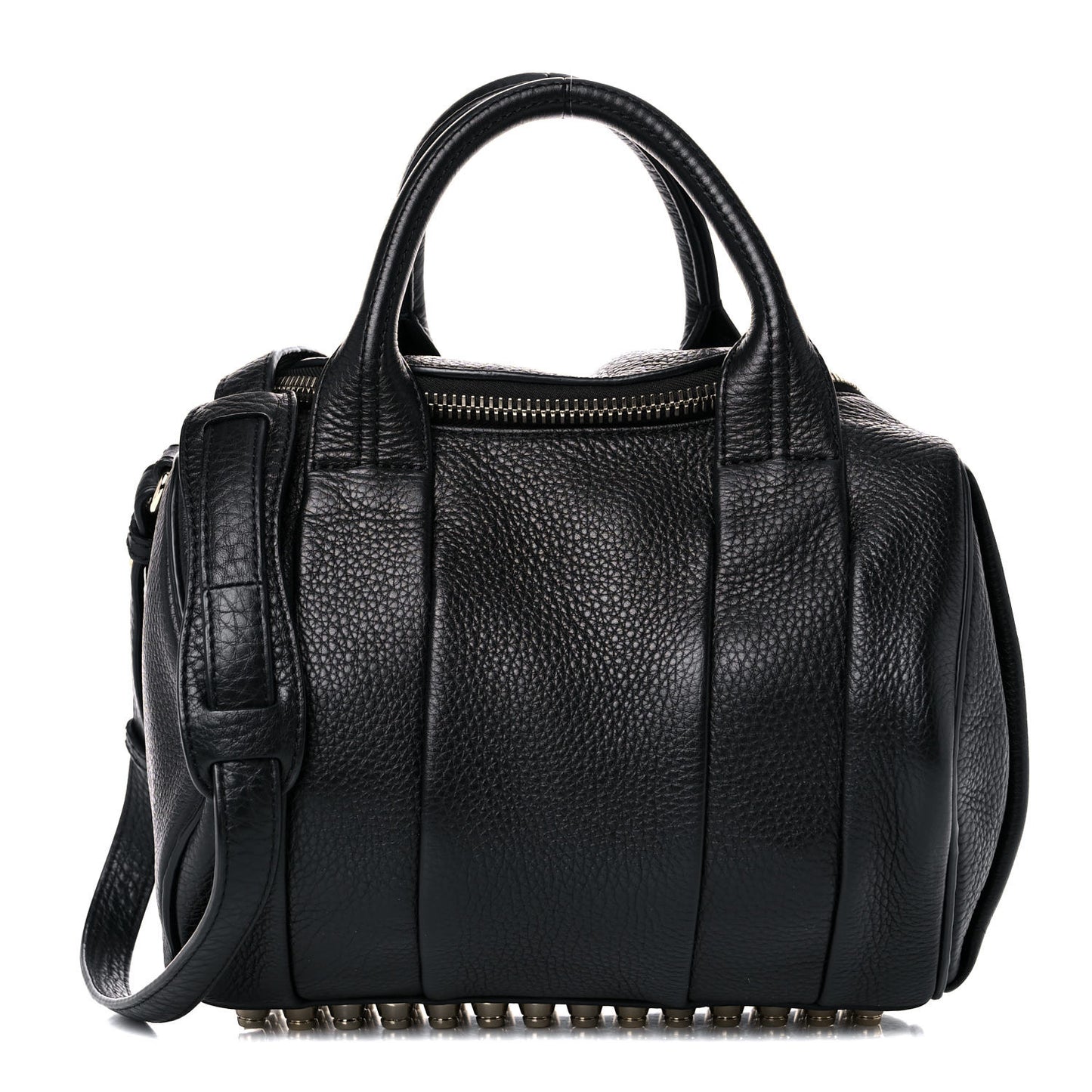 Pebbled Lambskin Mini Rockie Black Pale Gold Hardware