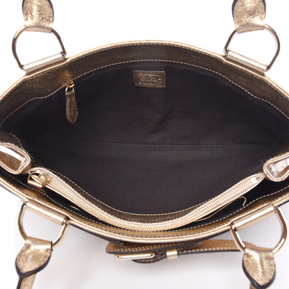 Burberry Haymarket Check Tote Gold 6 of 22