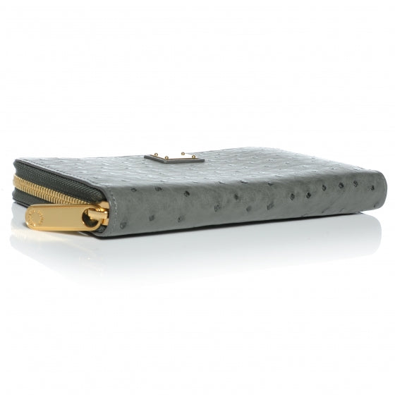 Louis Vuitton Ostrich Zippy Wallet Gris Special Order 3 of 6