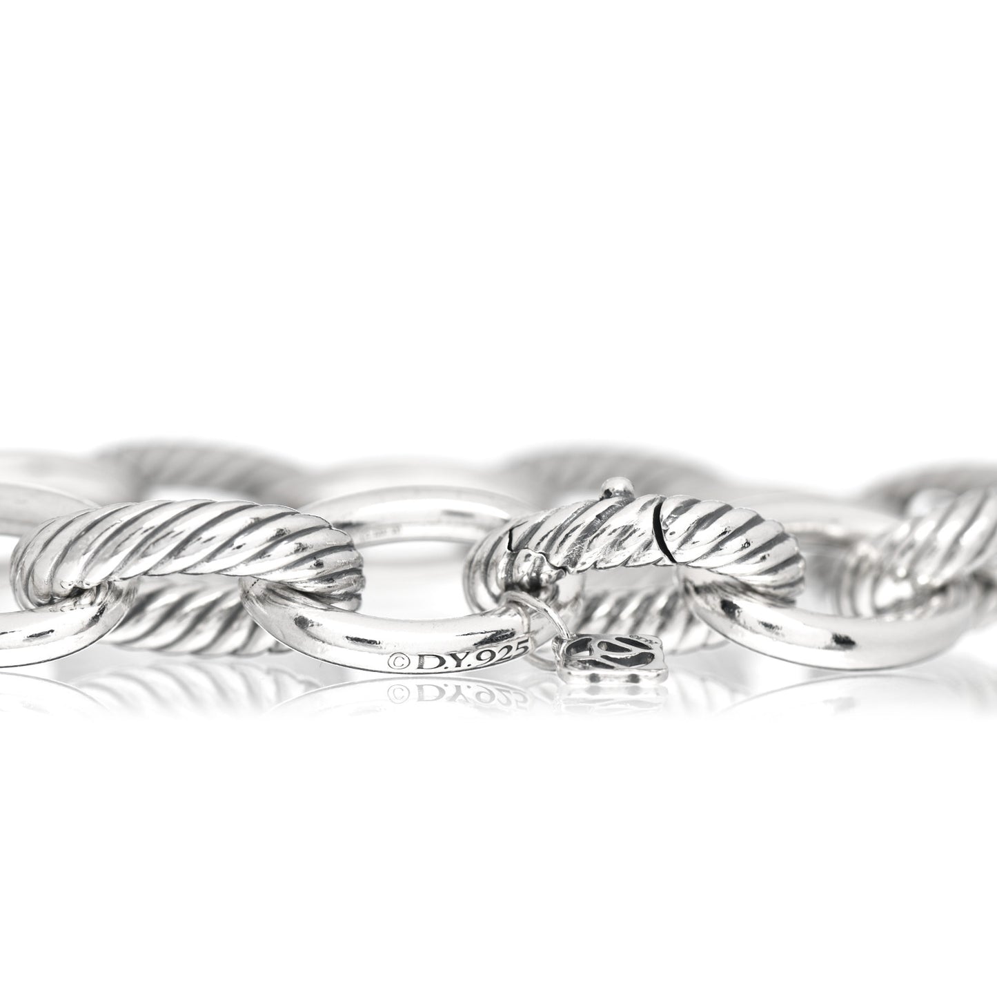 Sterling Silver 18K Yellow Gold 19mm Extra Large Oval Link Bracelet