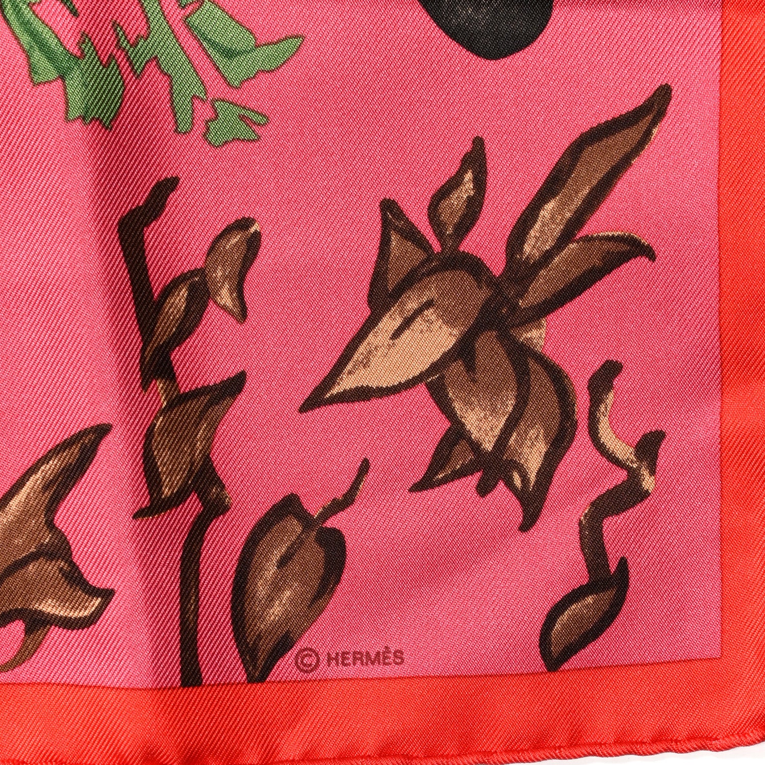 Hermes Silk Les Tigreaux Pocket Square 4 of 5