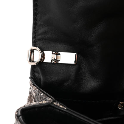 Balenciaga Snakeskin Classic Silver Hardware Envelope Strap Clutch 12 of 12
