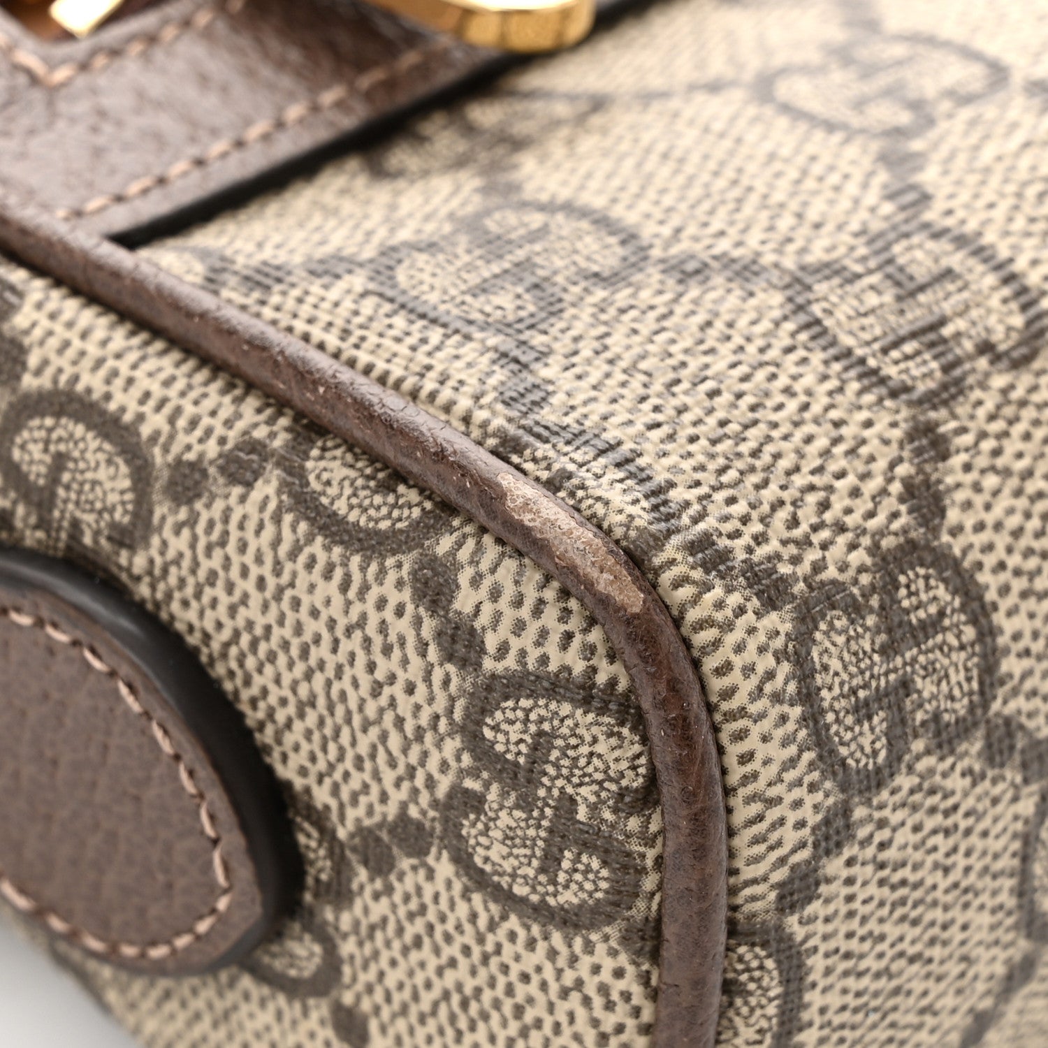 Gucci GG Supreme Monogram Web Mini Ophidia Shoulder Bag Brown 10 of 12