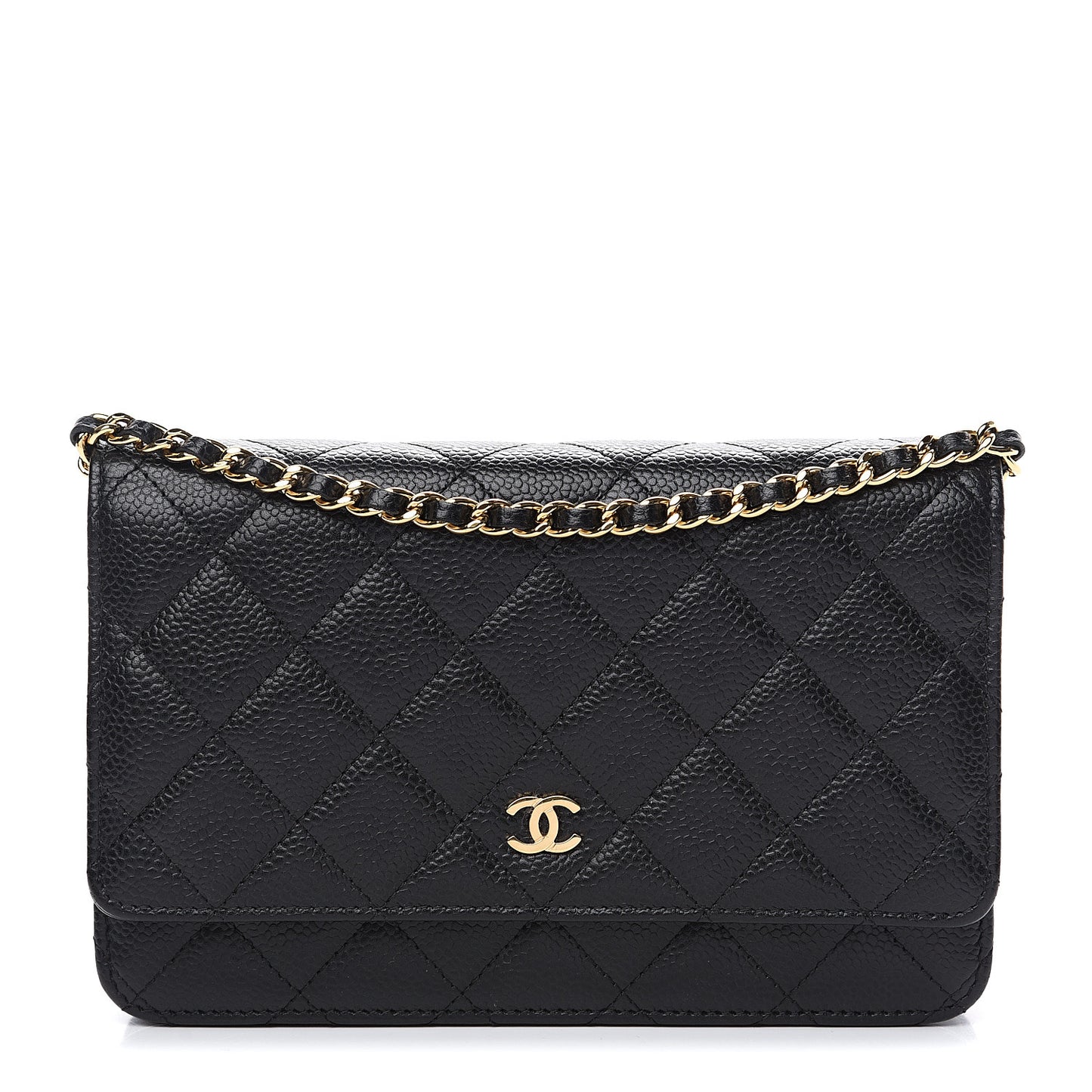 Caviar Quilted Wallet On Chain WOC Black