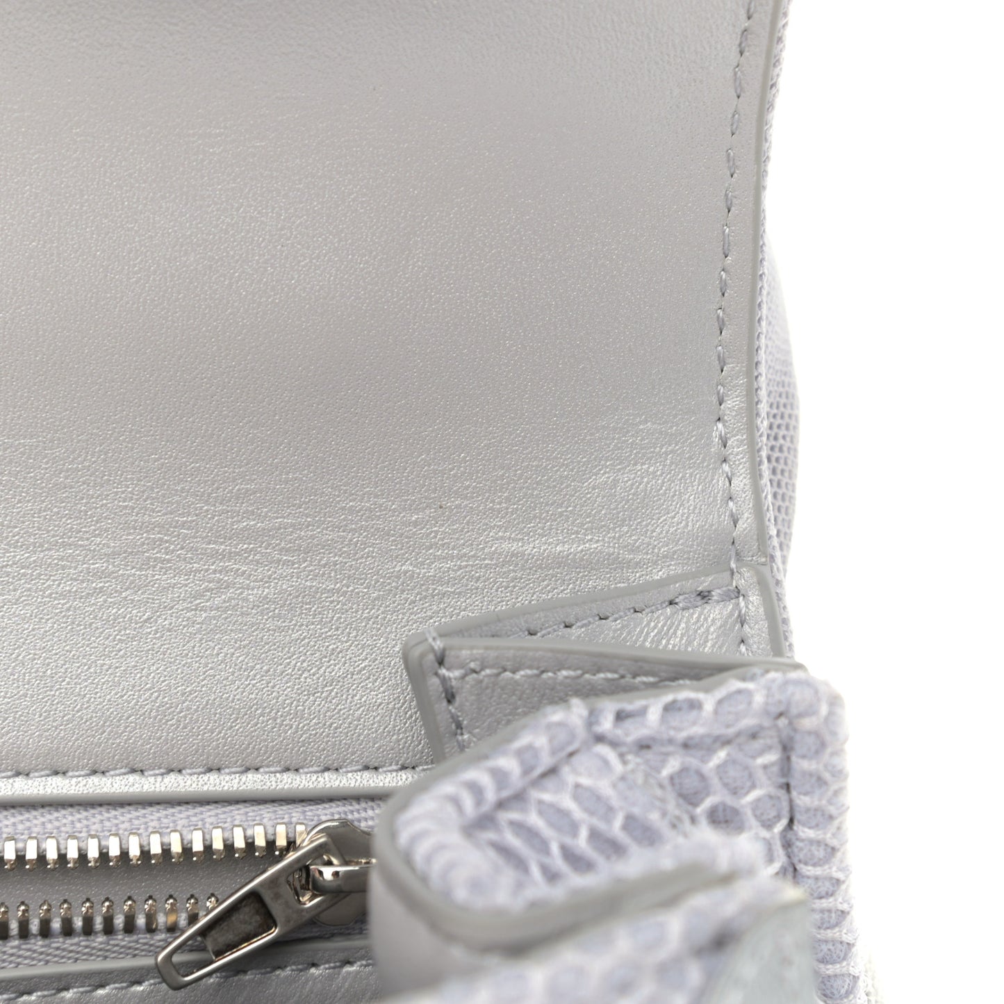 Faux Calfskin Fabric Small Sneakerhead Top Handle Bag Silver