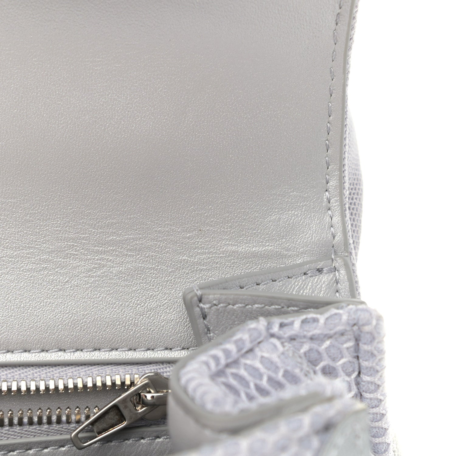 Balenciaga Faux Calfskin Fabric Small Sneakerhead Top Handle Bag Silver 12 of 14