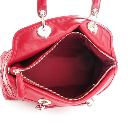 Christian Dior Lambskin Cannage Medium Granville Tote Red 8 of 19