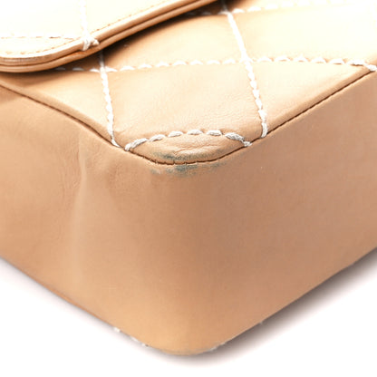 Chanel Calfskin Quilted Medium Wild Stitch Flap Beige 10 of 14