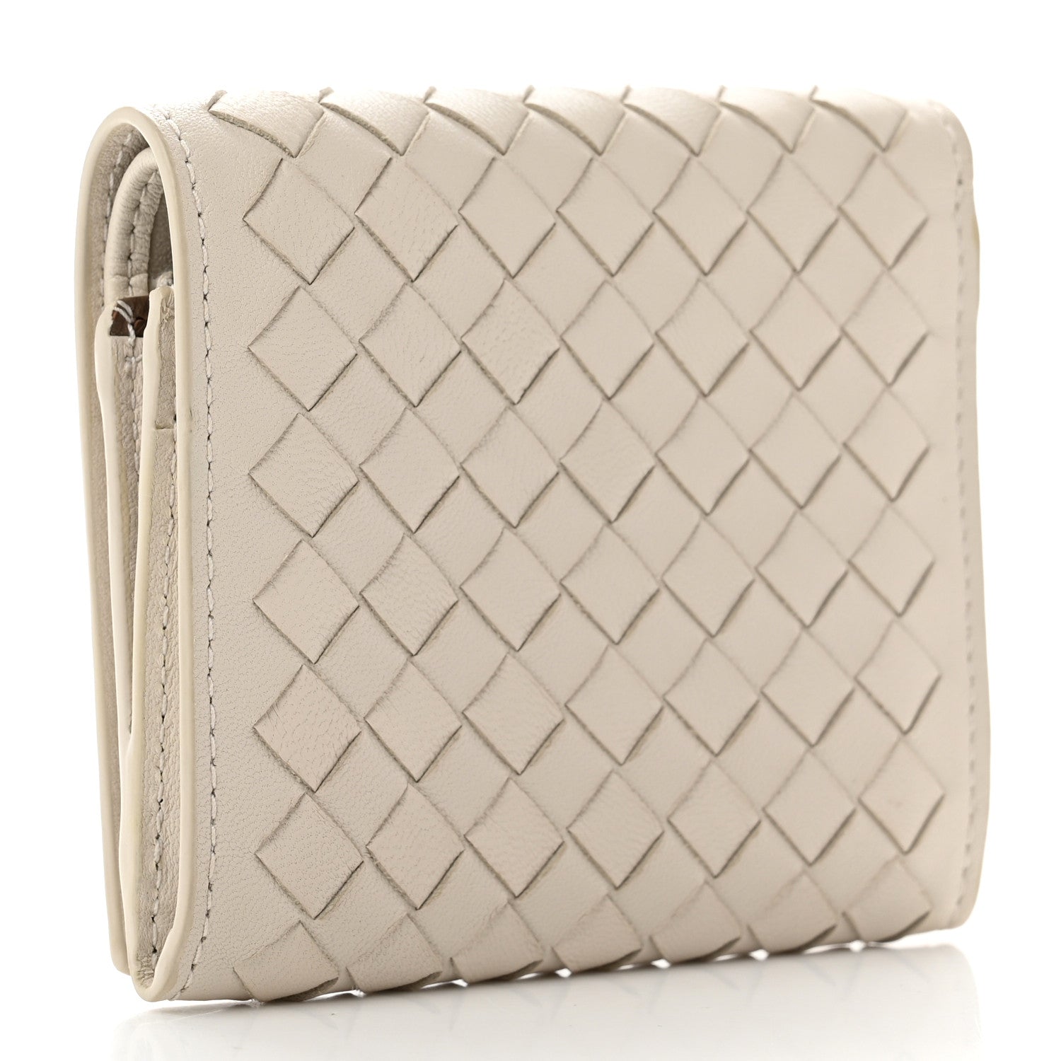 Bottega Veneta Nappa Intrecciato Tri-Fold Wallet White 3 of 9